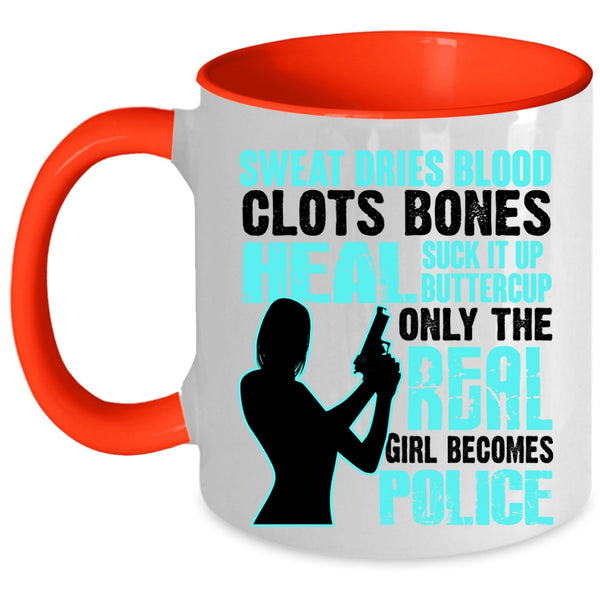 Awesome Girls Coffee Mug, Only The Real Girl Becomes Police Accent Mug