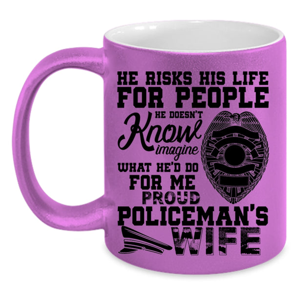 Beautiful Wife Coffee Mug, Proud Policeman's Wife Accent Mug