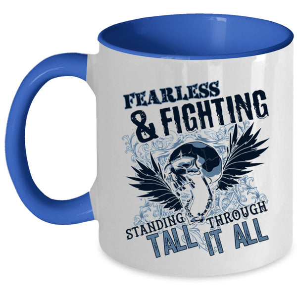 Cool Gift For Veteran Coffee Mug, Fearless And Fighting Accent Mug