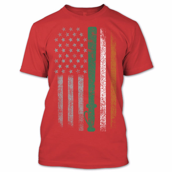 A black t-shirt with the shopify logo