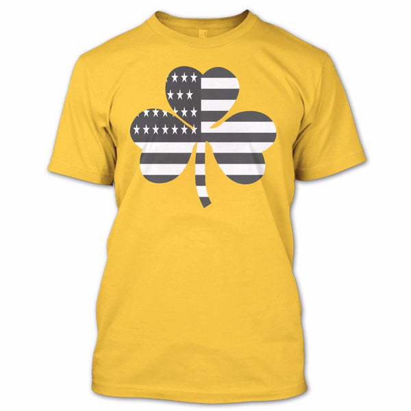 A black t-shirt with the shopify logo