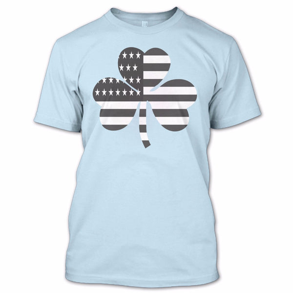 A black t-shirt with the shopify logo