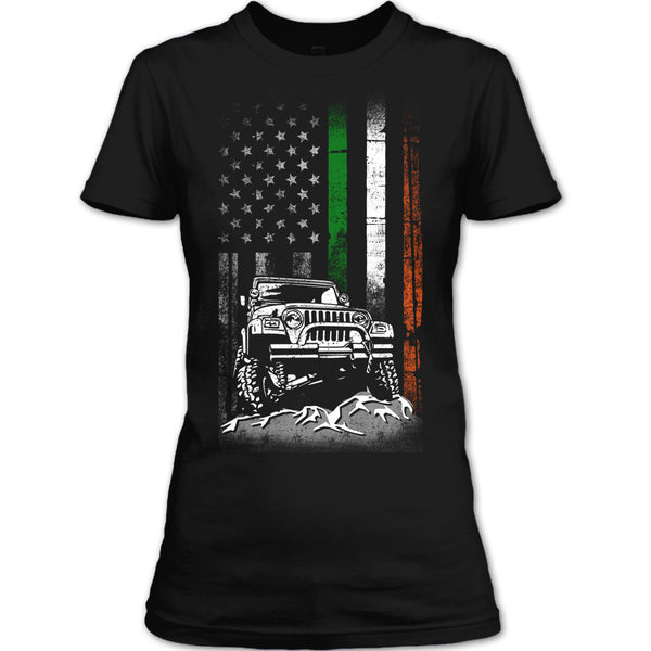 A black t-shirt with the shopify logo