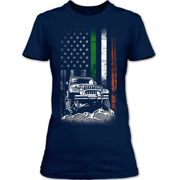 A black t-shirt with the shopify logo