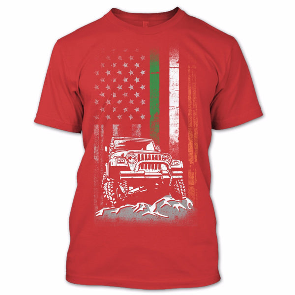 A black t-shirt with the shopify logo