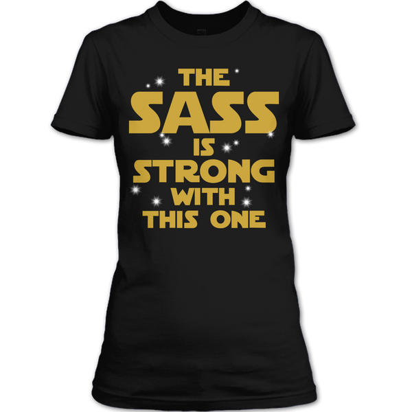 A black t-shirt with the shopify logo