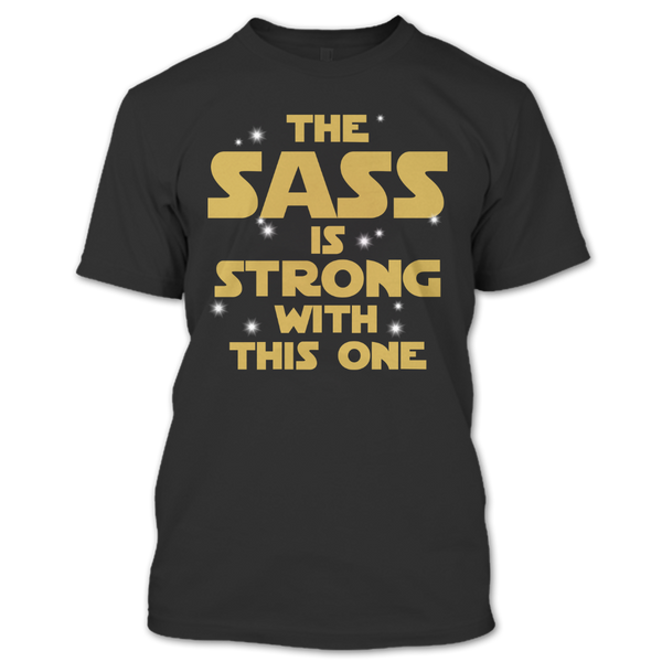 A black t-shirt with the shopify logo