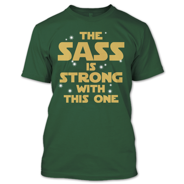 A black t-shirt with the shopify logo