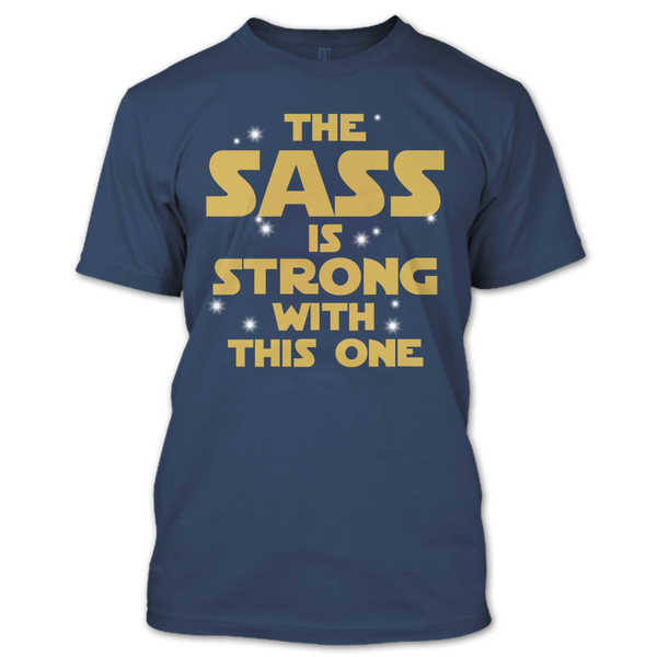 A black t-shirt with the shopify logo