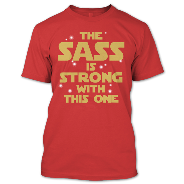 A black t-shirt with the shopify logo