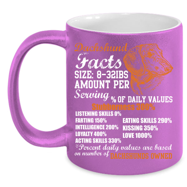 Dachshund Facts Coffee Mug, Gift For Dachshund Owner Coffee Cup