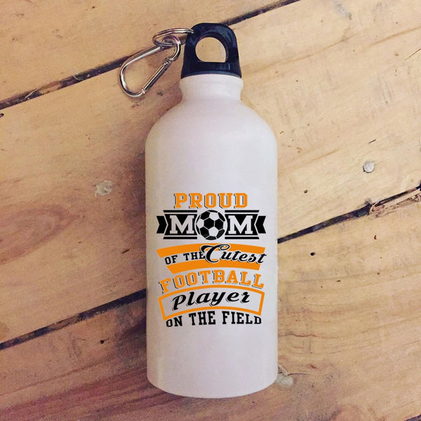 Proud Mom Of The Cutest Football Player 20 oz Stainless Steel Bottle,Cool Mom Outdoor Sports Water Bottle