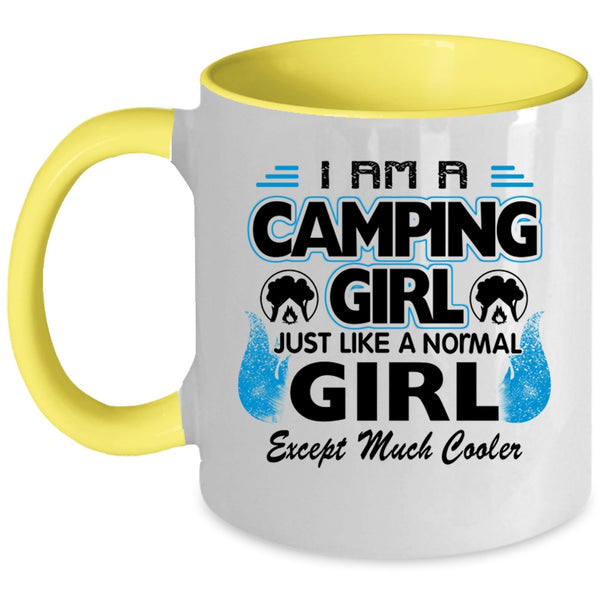 Cool Camping Girl Coffee Mug, I Am A Camping Girl Accent Mug