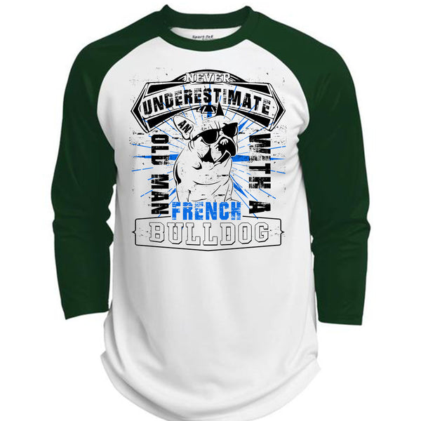 Never Underestimate An Old Man With A French Bulldog T Shirt, I Love My Wife T Shirt, Awesome T-Shirts  (Polyester Game Baseball Jersey)