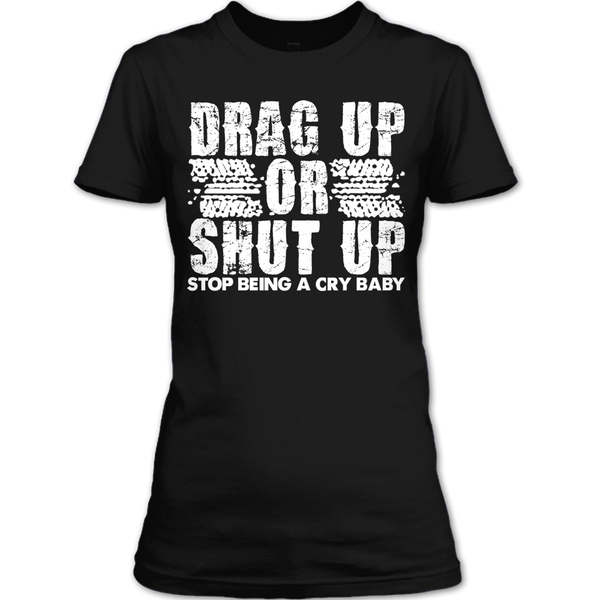 A black t-shirt with the shopify logo