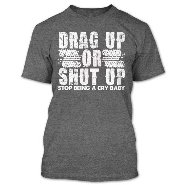 A black t-shirt with the shopify logo