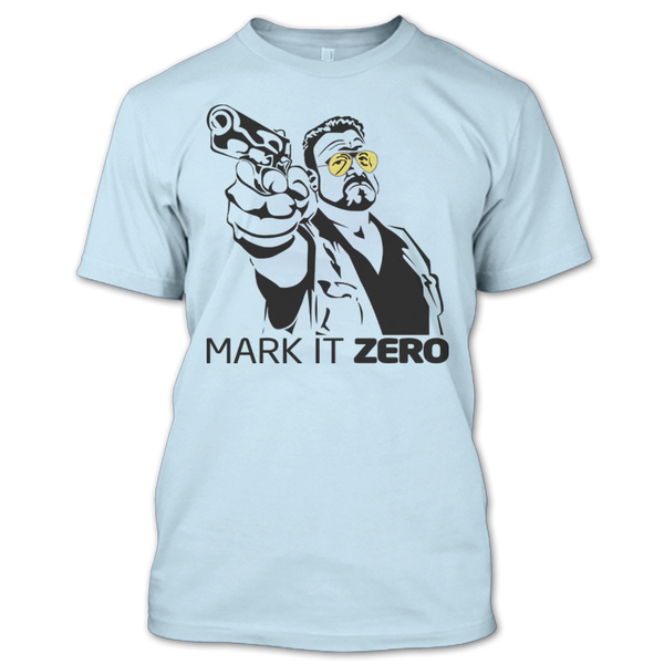 A black t-shirt with the shopify logo