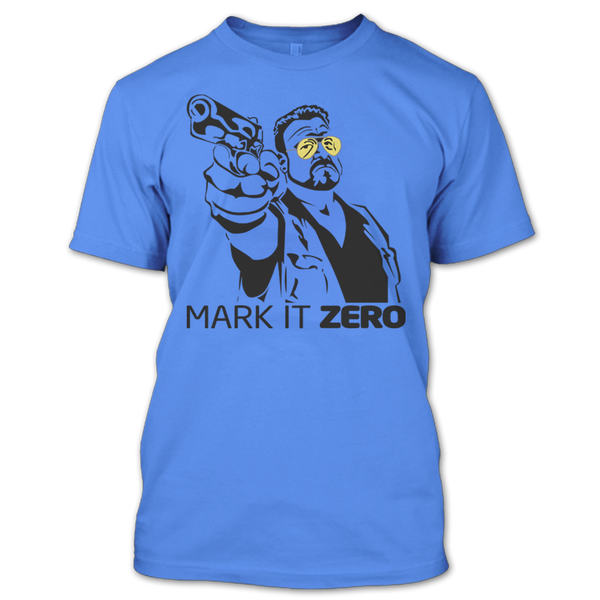 A black t-shirt with the shopify logo