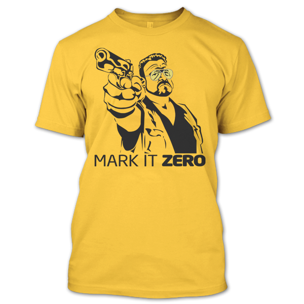 A black t-shirt with the shopify logo