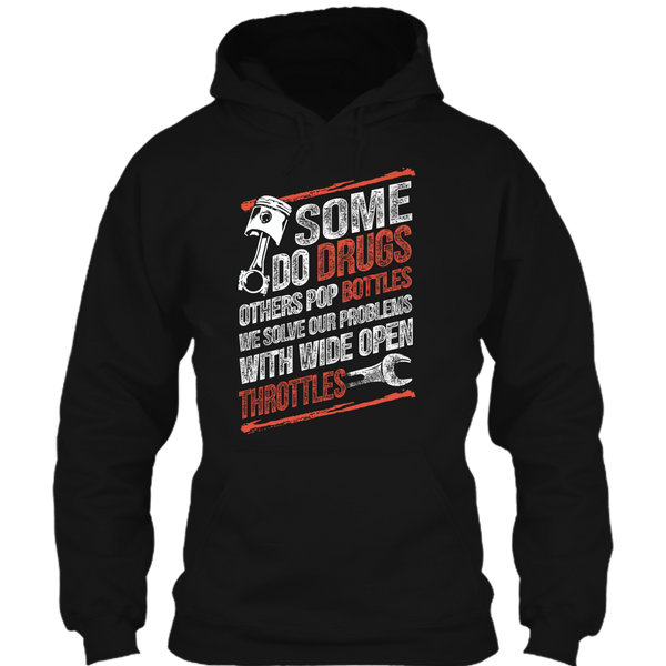 A black t-shirt with the shopify logo