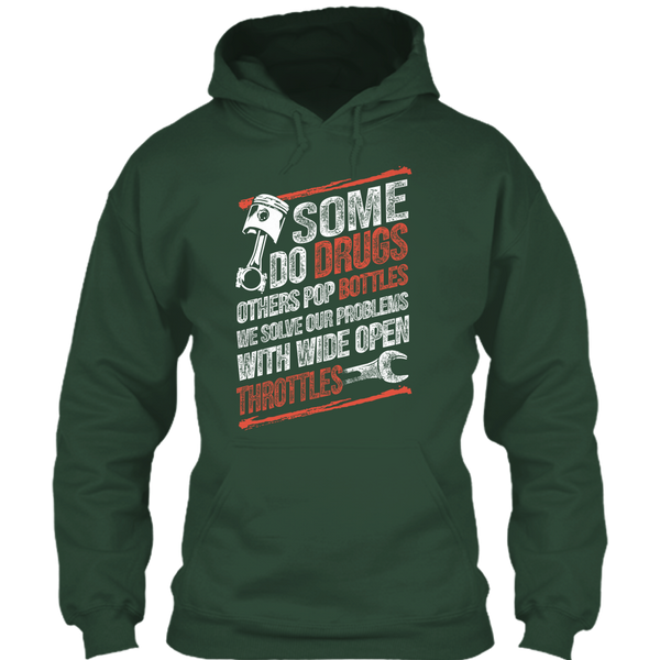 A black t-shirt with the shopify logo