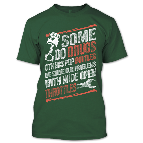 A black t-shirt with the shopify logo