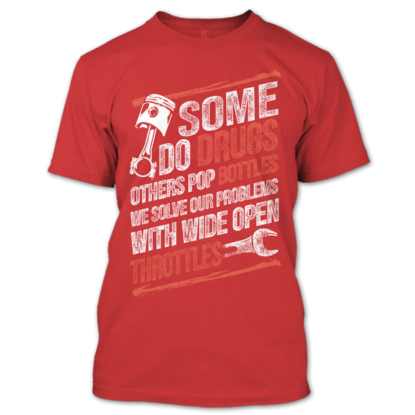 A black t-shirt with the shopify logo