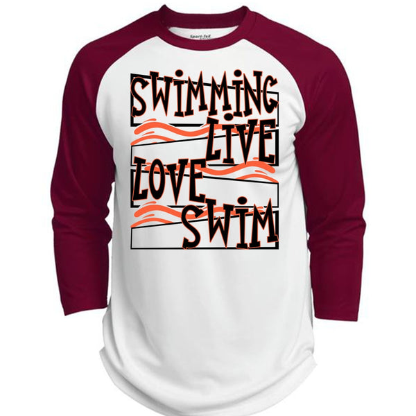 Swimming Live Love Swim T Shirt, I Love Swimming T Shirt, Awesome T-Shirts  (Polyester Game Baseball Jersey)