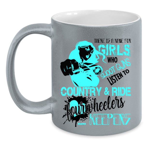 Awesome Girls Coffee Mug, Listen To Country And Ride Fourwheelers Accent Mug