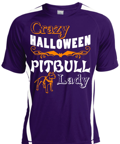 Crazy Halloween Pit Bull Lady T Shirt, I Love My Dogs T Shirt, Cool Shirt