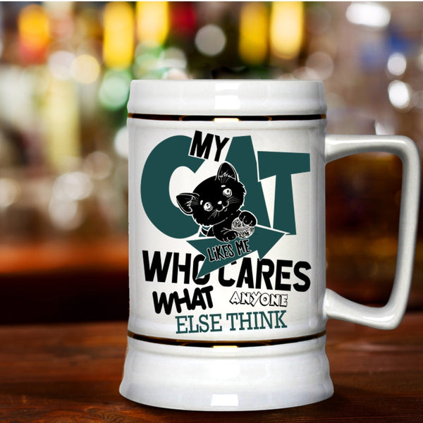 Lovely Cats Beer Stein 22oz, My Cat Like Me Beer Mug