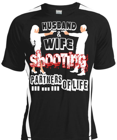 A black t-shirt with the shopify logo