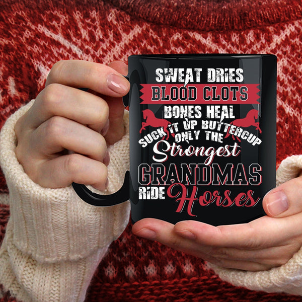 Only The Strongest Grandmas Ride Horses Coffee Mug, Grandma Coffee Cup