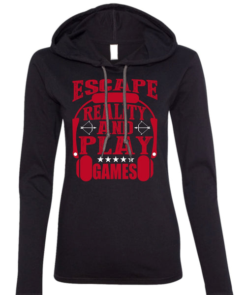 Play Games T Shirt, Being A Gamer T Shirt (Anvil Ladies Ringspun Hooded)