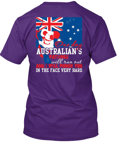 On Day Australian's Patience T Shirt, Being A Veteran T Shirt