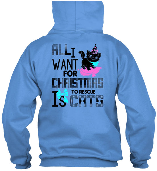All I Want For Christmas To Rescue Is Cats T Shirt, I Love My Cat T Shirt