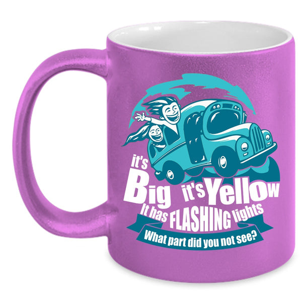 It's Bif It's Yellow Coffee Mug, It Has Flashing Lights Coffee Cup