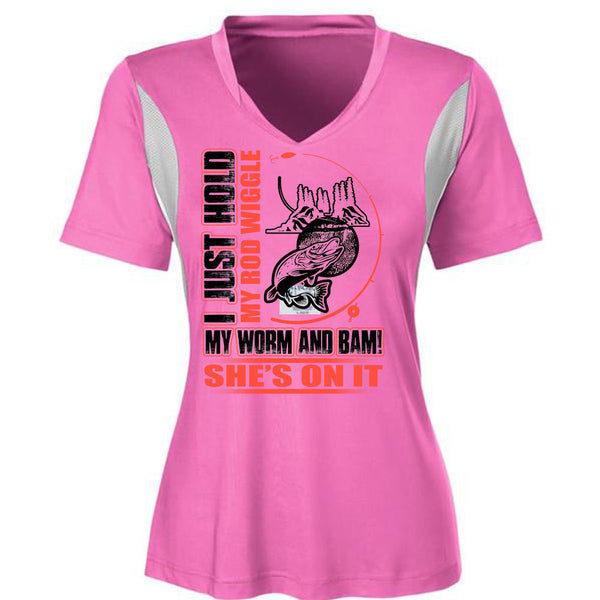 I Just Hold My Rod Wiggle T Shirt, I Love Fishing T Shirt, Awesome T-Shirts