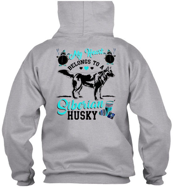 My Heart Belongs To A Siberian Husky T Shirt, I Love My Dog T Shirt