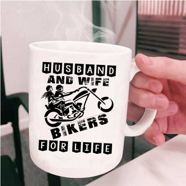 Bikers For Life Coffee Mug, Husband And Wife Cup