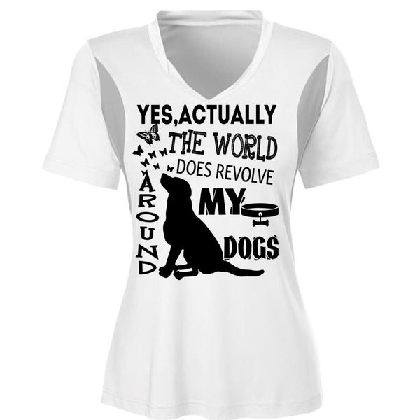 The World Does Revolve Around My Dogs T Shirt, I Love My Dogs T Shirt, Awesome T-Shirts