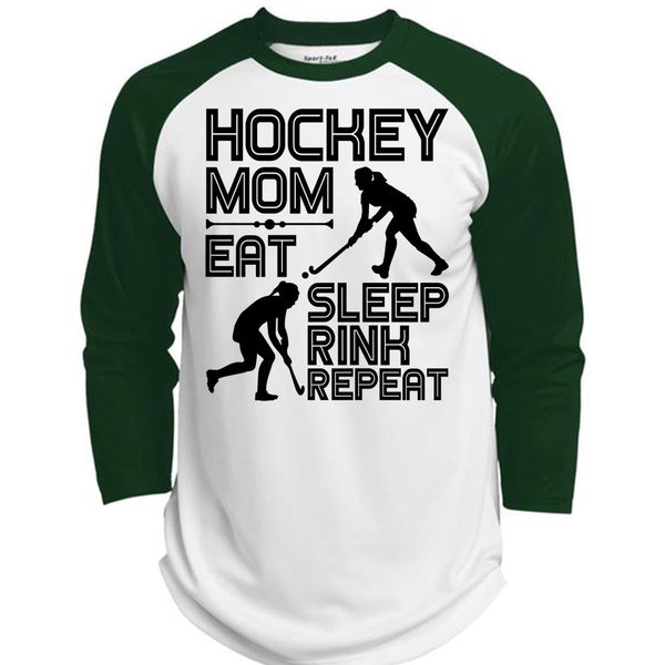 Hockey Mom Eat Sleep Rink Repeat T Shirt, I Love Hockey T Shirt, Awesome T-Shirts  (Polyester Game Baseball Jersey)