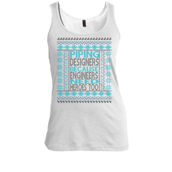 Piping Designers T Shirt, Coolest Merry Christmas Gift Tank Top