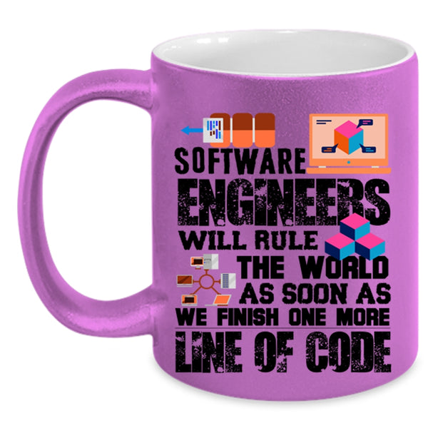 We Finish One More Line Of Code Coffee Mug, Software Engineer Accent Mug