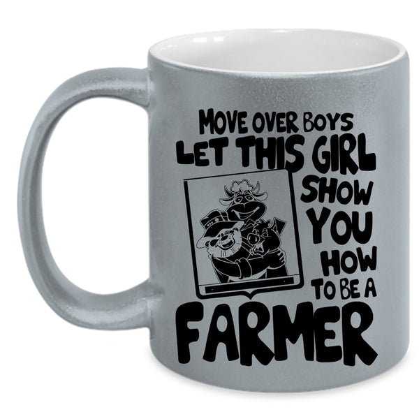 Cute Farmer Coffee Mug, This Girl Show You How To Be A Farmer Accent Mug