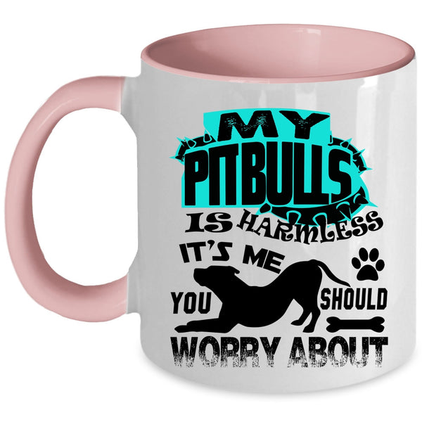 Gift For Dog Lovers Coffee Mug, My Pitbulls Is Harmless Accent Mug