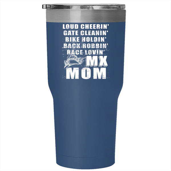 Loud Cheering Gate Cleaning Tumbler 30 oz Stainless Steel, Bike Holding Race Loving Travel Mug