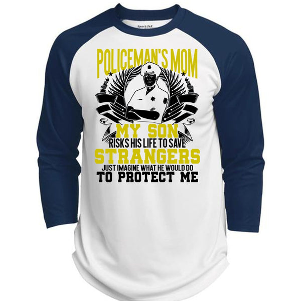 Policeman's Mom T Shirt, Being A Police T Shirt, Awesome T-Shirts  (Polyester Game Baseball Jersey)