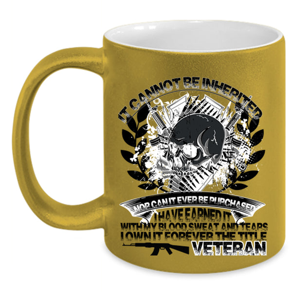 Cool Gift For Veteran Coffee Mug, The Title Veteran Accent Mug