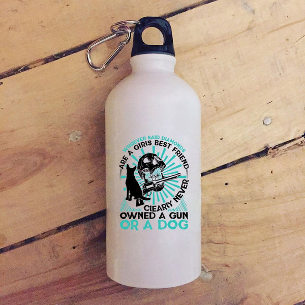 Diamonds Are A Girls Best Friend 20 oz Stainless Steel Bottle,Never Owned A Gun Or A Dog Outdoor Sports Water Bottle